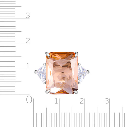 Кольцо из серебра с фианитом