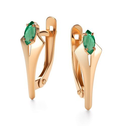 Серьги с английским замком из красного золота