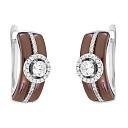 Серьги с английским замком из серебра с керамикой