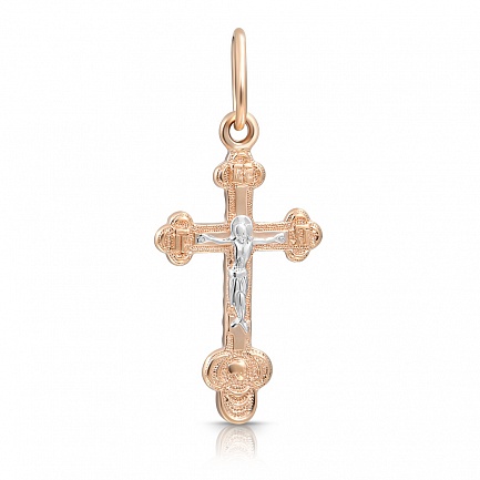 Крест из комбинированного золота