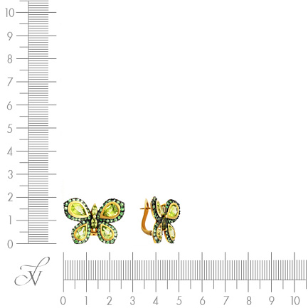 Серьги с английским замком из серебра с позолотой