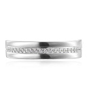 Кольцо обручальное из белого золота с бриллиантами