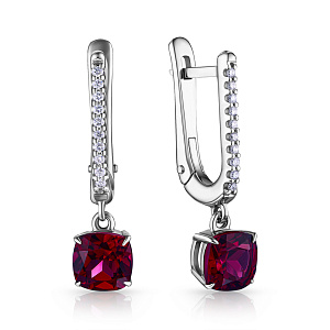 Серьги с английским замком из белого золота с бриллиантами