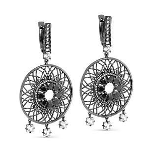 Серьги с английским замком из серебра с фианитами