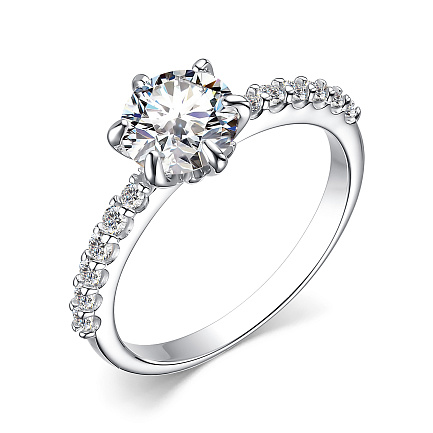 Кольцо из серебра с фианитами