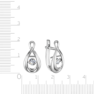 Серьги с английским замком из белого золота с бриллиантами