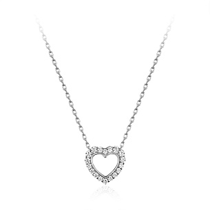 Колье из белого золота с фианитом