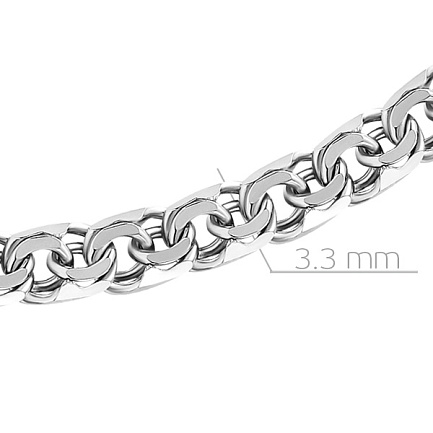 Цепь ручной работы из серебра, плетение бисмарк