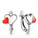 Серьги детские из серебра с эмалью