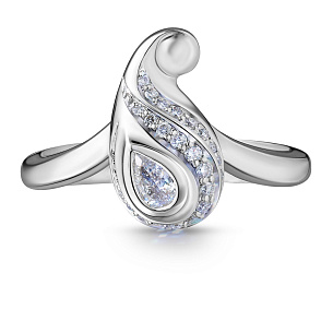 Кольцо из белого золота с бриллиантом