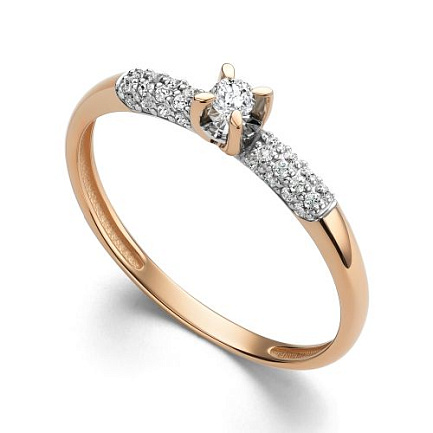 Кольцо из красного золота с бриллиантами