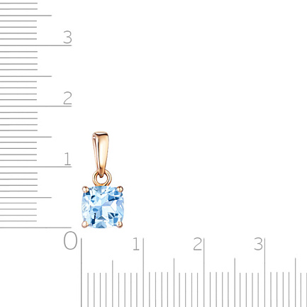 Подвеска из красного золота с топазом
