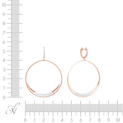 Серьги из красного золота с бриллиантами