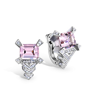 Серьги с английским замком из белого золота