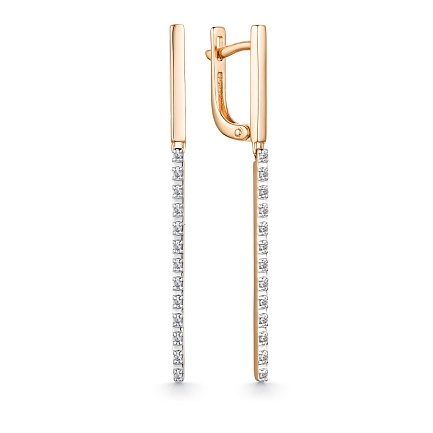 Серьги из красного золота с бриллиантами