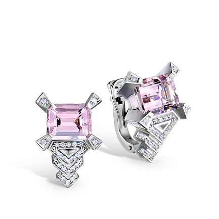 Серьги с английским замком из белого золота