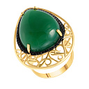 Кольцо из желтого золота с агатом