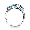 Кольцо из серебра с топазом, фианитом