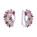 Серьги с английским замком из серебра с фианитом