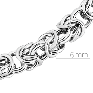 Цепь ручной работы из серебра, плетение византийское