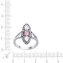 Кольцо из белого золота с бриллиантами, сапфиром