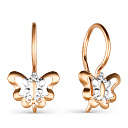 Серьги детские из красного золота
