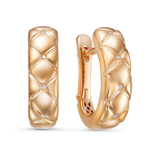 Серьги из красного золота с бриллиантом