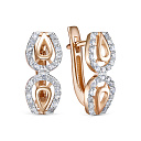 Серьги с английским замком из красного золота с бриллиантами