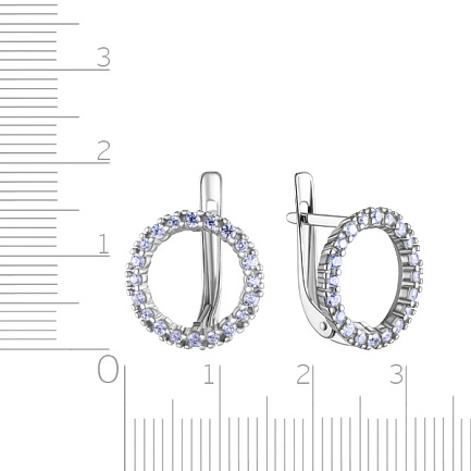 Серьги с английским замком из серебра с фианитом