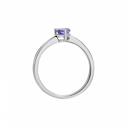 Кольцо из белого золота с танзанитом