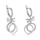 Серьги с английским замком из серебра с фианитами