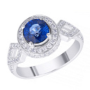 Кольцо помолвочное из белого золота с бриллиантами