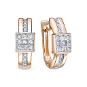 Серьги с английским замком из красного золота с бриллиантами