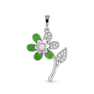 Подвеска из серебра с фианитами