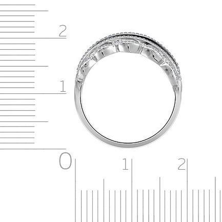 Кольцо из белого золота с бриллиантами, сапфирами