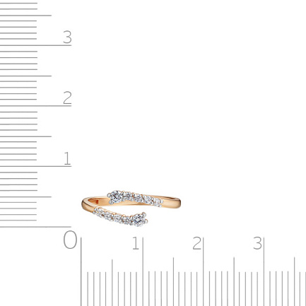 Кольцо из красного золота с фианитом