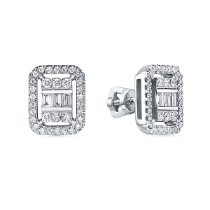 Серьги из белого золота с бриллиантами