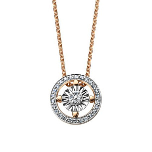 Колье из красного золота с бриллиантом