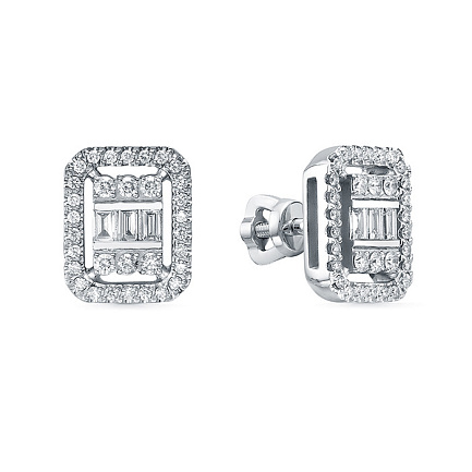 Серьги из белого золота с бриллиантами