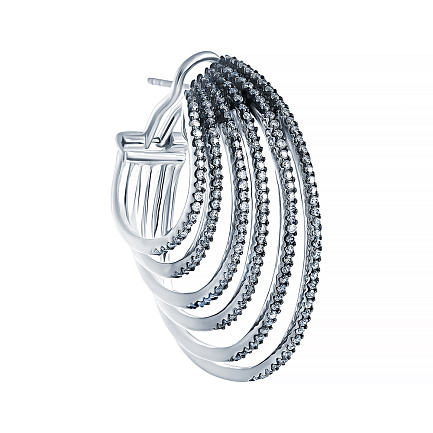 Серьги из серебра с фианитом