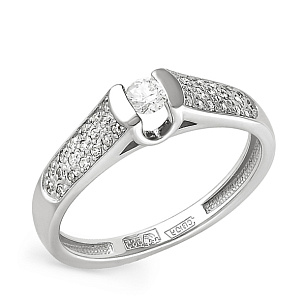 Кольцо из белого золота с бриллиантами