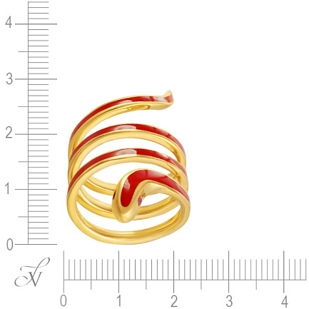 Кольцо из серебра с фианитом, эмалью