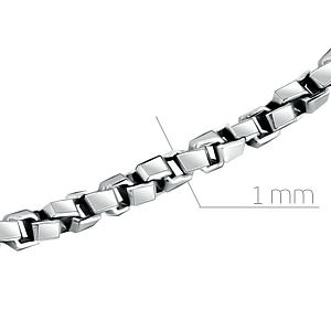 Цепь автомат из серебра, плетение венецианское