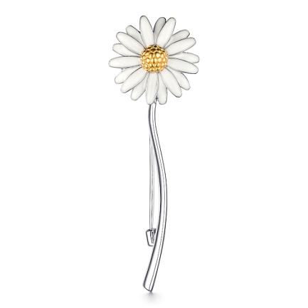 Брошь из серебра с позолотой, эмалью