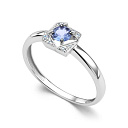 Кольцо из белого золота с бриллиантами, танзанитом