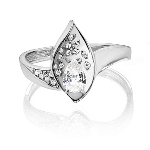 Кольцо из серебра с фианитами