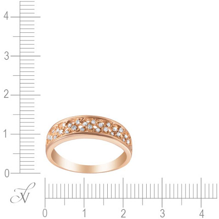 Кольцо из красного золота с бриллиантами