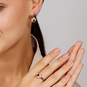 Кольцо из красного золота с бриллиантами, сапфиром