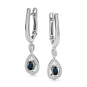 Серьги с английским замком из белого золота с бриллиантами