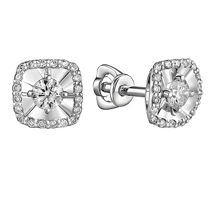 Серьги из белого золота с бриллиантами